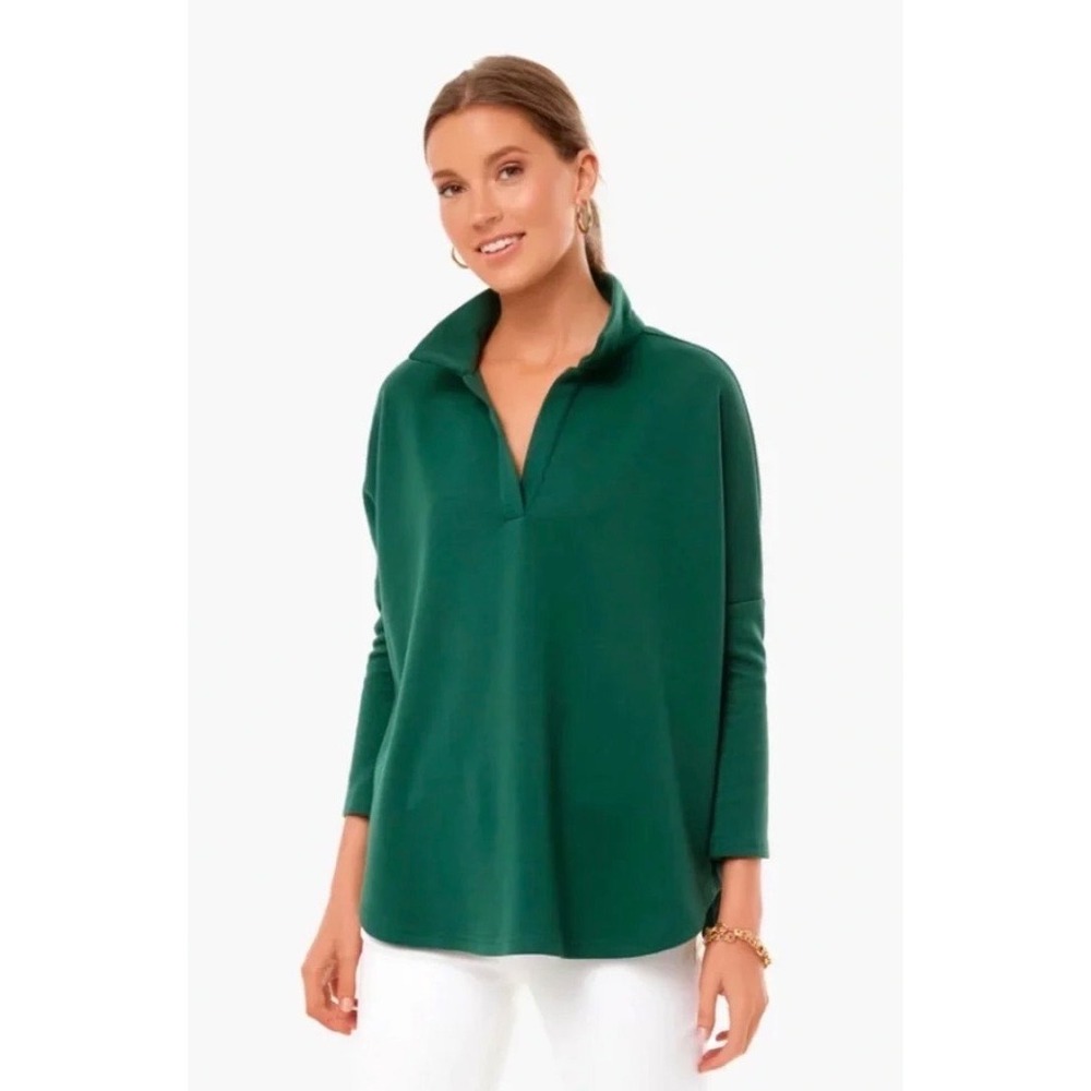 Tuckernuck x Pomander Place | Easy Polo XS/S Jaguar Green Long Sleeve Top